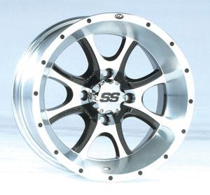 Itp ss108 front wheel 14x6 4/137 4+2 aluminum/black bomb/can am for kaw suzuki