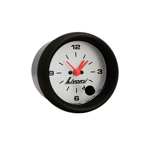 Livorsi electric automotive clock platinum/black 2 5/8&#034;