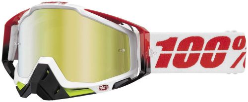 100% racecraft flush mirrored lens goggles percent snowboard ski mx atv