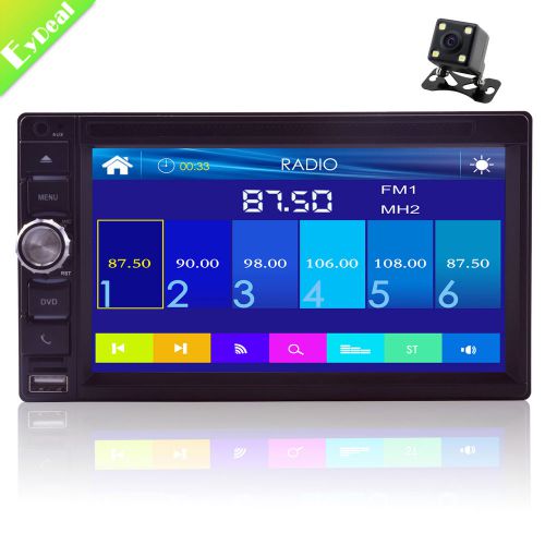 6.5&#034;e hd touch screen 2 din in dash stereo car cd dvd player radio bt ipod+cam