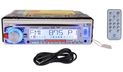 Dual am425bt marine/boat cd radio receiver motion control/bluetooth/iphone+cable