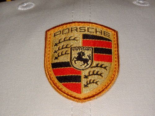 Porsche design driver&#039;s selection white crested baseball style hat nib! oem hat!