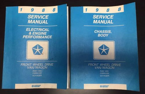 1988 chrysler factory service shop manual front wheel van caravan 2 volumes