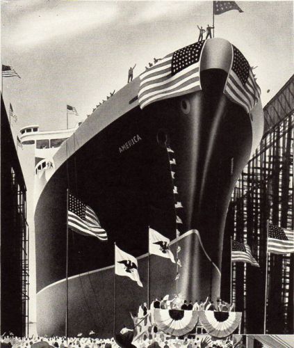 Vintage original 1939  u.s. lines &#034;america&#034; ocean liner  ad- 9 1/2 &#034; x 12 1/2 &#034;