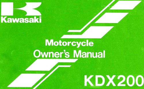 1988 kawasaki kdx200 motorcycle owners manual-kdx200-kdx200c3-kawasaki