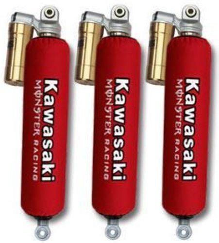 Red shock covers kawasaki racing kfx 450 r 700 kfx450 kfx700 (set of 3)