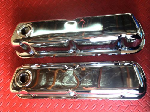 Valve cover set ford small block chrome plated steel for 260 302 351w 289