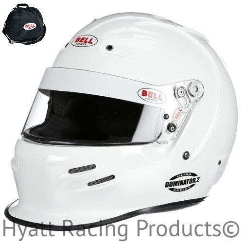 Bell dominator.2 auto racing helmet sa2015 - 7 5/8+ (61+) / white (free bag)