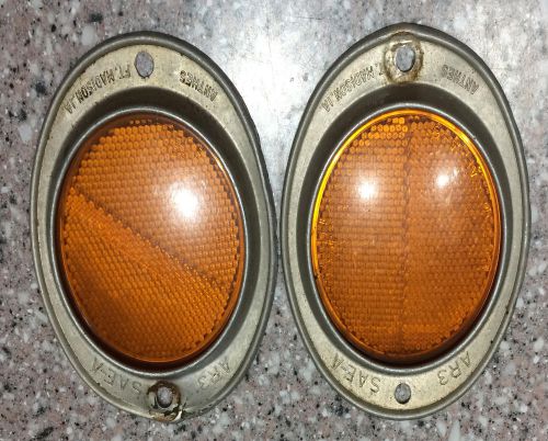Pair aluminum amber reflectors* vintage anthes* ft. madison ia* trilite 300
