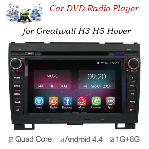 For greatwall h3 h5 hover android4.4 quadcore car dvd radio player built-in wifi