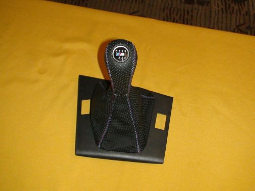 Bmw gear stick shift knob and boot for e46 -   black perforated 6 speed