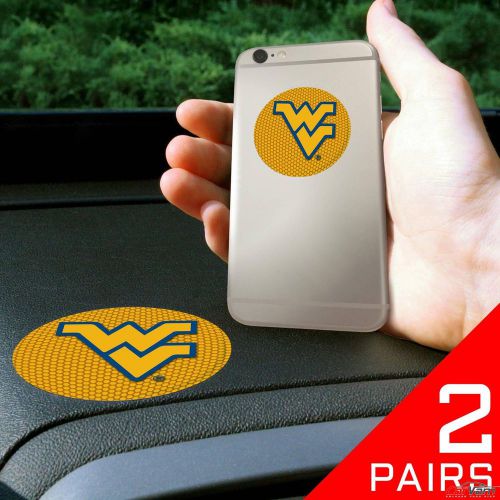 Fanmats - 2 pairs of west virginia university dashboard phone grips 13042