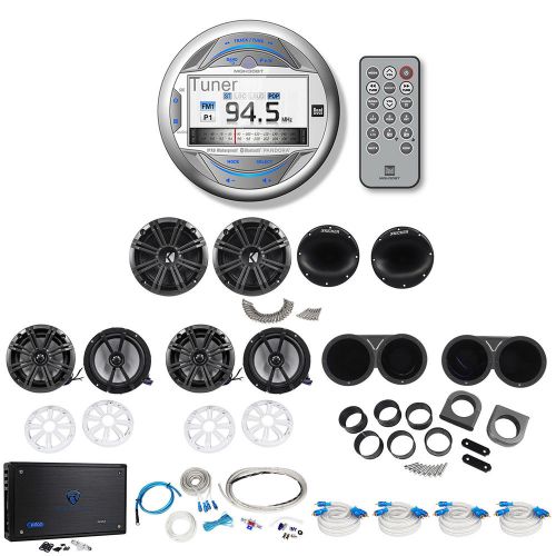 Dual marine cd player+4 kicker 6.5” boat speakers+2 wakeboards+8 ch. amp+amp kit