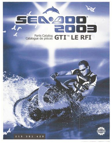Sea-doo parts manual book 2003 gti le rfi