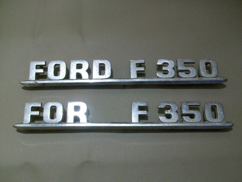 1953 1954 ford f350 emblem / script 53 54 chrome trim hood sides f 350