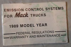 Mack truck 1989 emission control systems guide manual catalog vintage complete