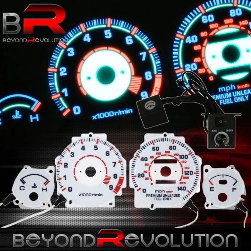Indiglo reverse glow gauge dash face 9k rpm mph for acura integra ls gs rs
