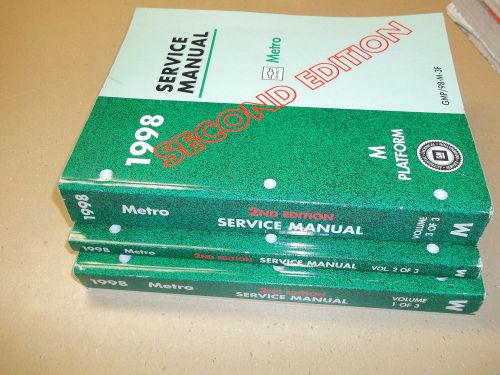 1998 chevrolet metro 3 vol. factory service manual. second edition