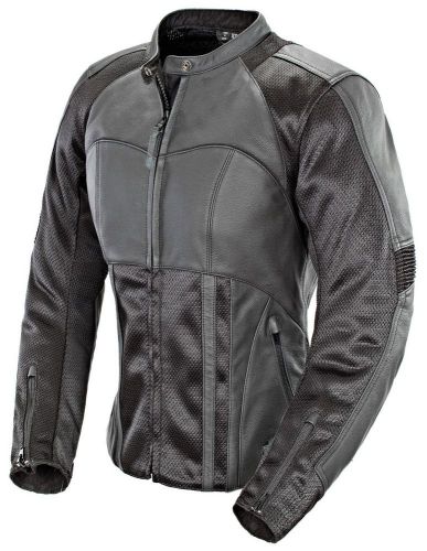 Joe rocket womens xl black radar leather motorcycle jacket xl