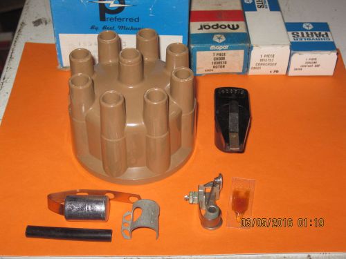 Dodge&amp; plymouth v8 single point hd tan cap,nos rotor,points&amp;condenser usa made
