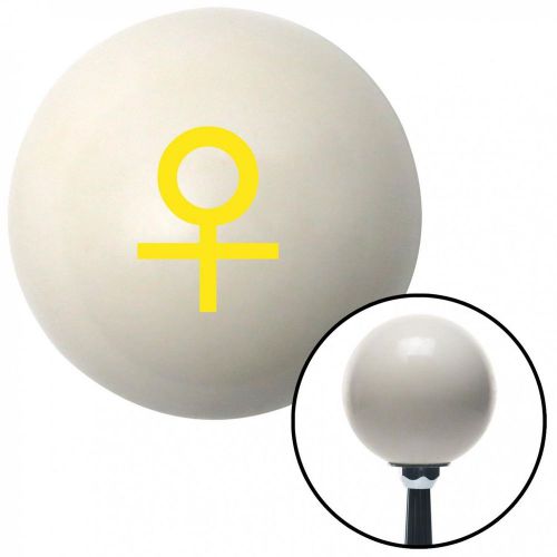 Yellow female ivory shift knob with 16mm x 1.5 insert icon vintage 409 uconnect