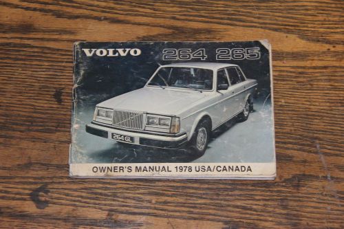 1978 volvo 264 265 original factory owners manual operators book