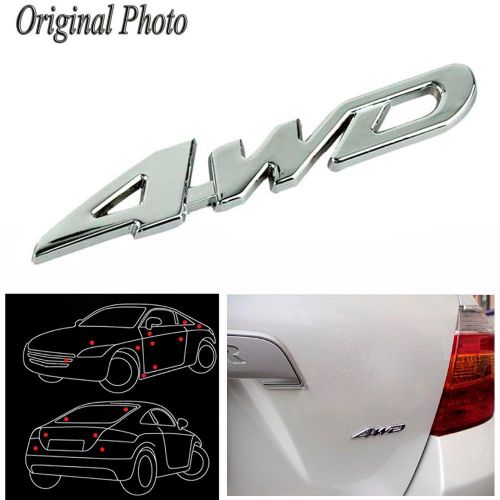 Chrome 4wd letter number car auto 3d top grade emblem badge decals symbol