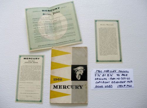 1960 mercury  owners manual ( item # m60 )