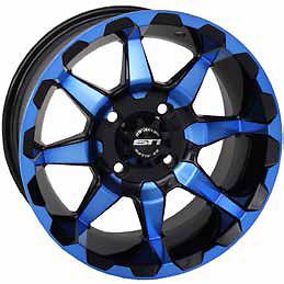 12x7 4/4 2+5 sti hd6 black/blue wheel (set of 4)