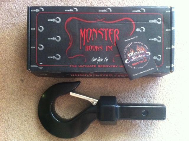 Large monster hook black mh-4 forged tow hook receiver 2"