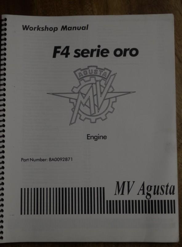 Mv agusta serie oro - factory service workshop manual