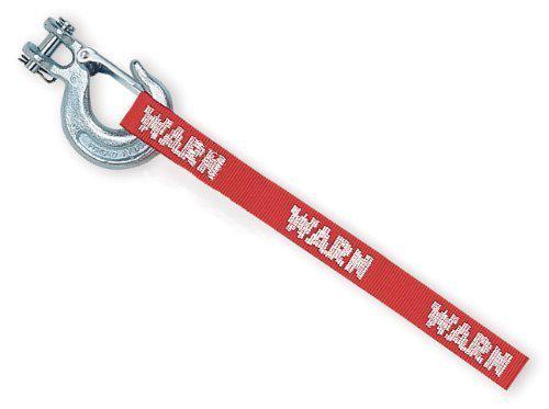 Warn tow strap hook natural silver with attachment strap for atv winches