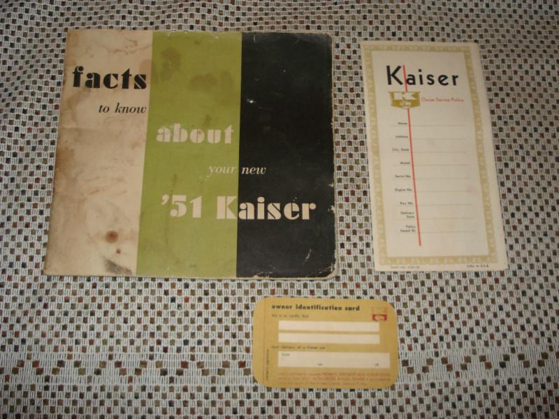 1951 kaiser owners manual plus extras original rare wow
