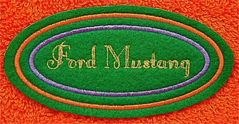 Ford mustang embroidered  iron / sew on patch -  felt