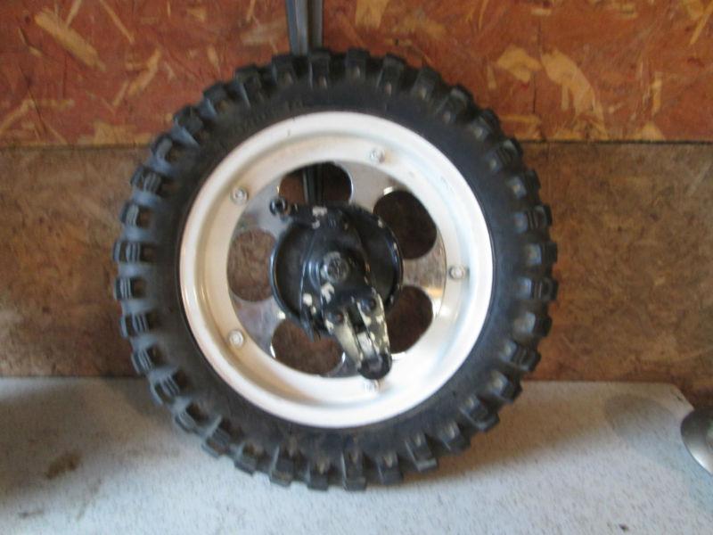 Rupp minibike rim tire axle 10 inch front nice front wheel and brake,complete