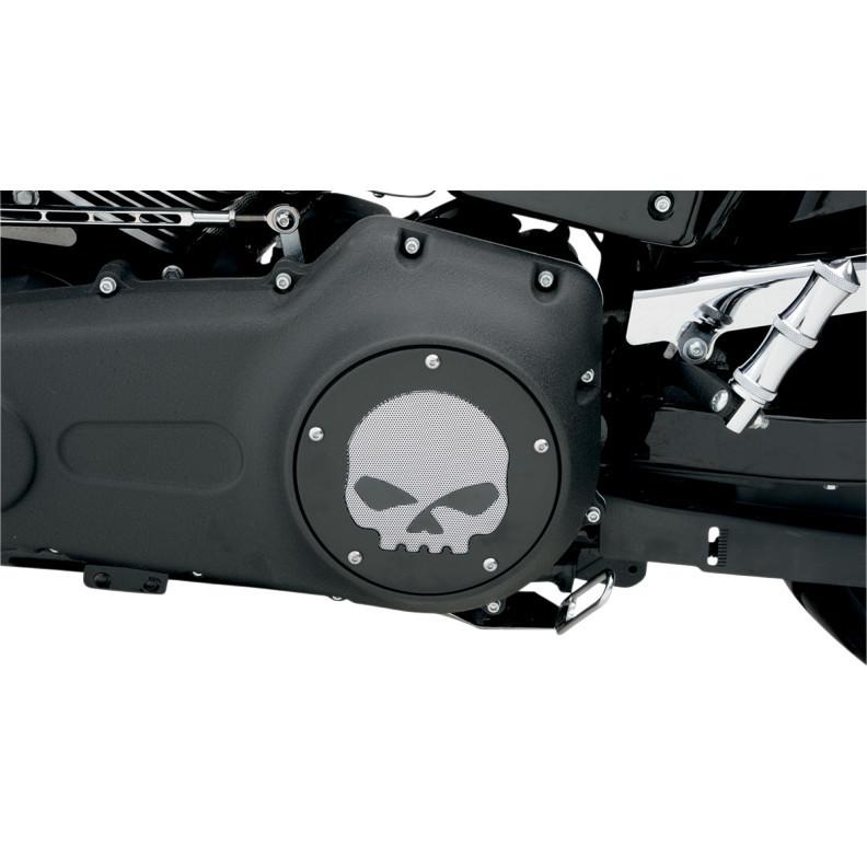 Drag specialties black accent style skull derby cover - 5 hole 1999-2012 harley