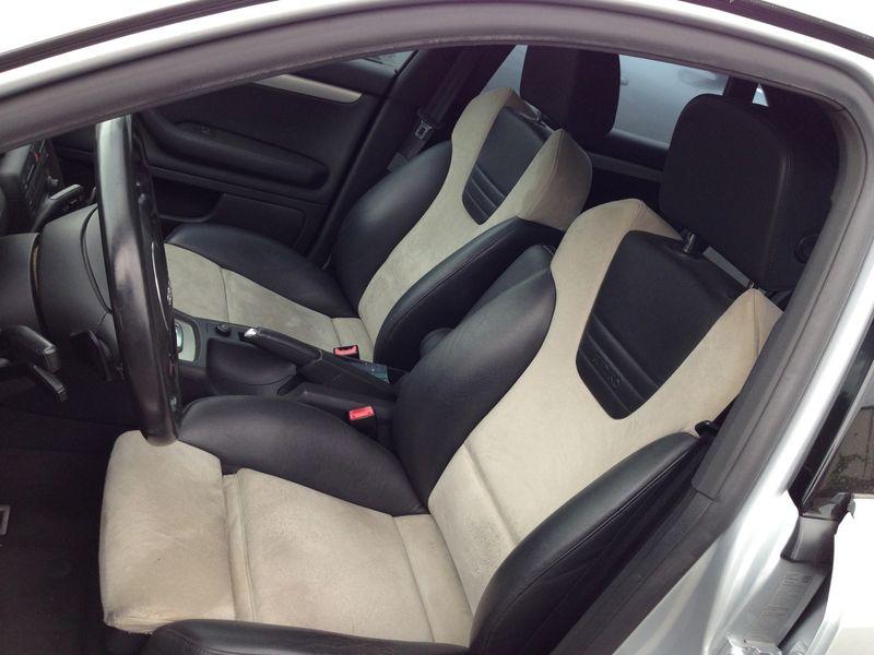 Audi b6 s4 recaro seats 2 two tone black leather grey alcantara a4 oem 04 05 b7