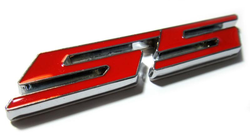 New chevrolet chevy camaro ss logo rear metal emblem decal badge sticker red