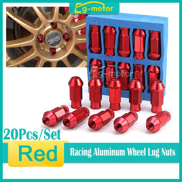 20x red m12x1.5mm car racing wheel lug nuts aluminum for honda toyota ford kia
