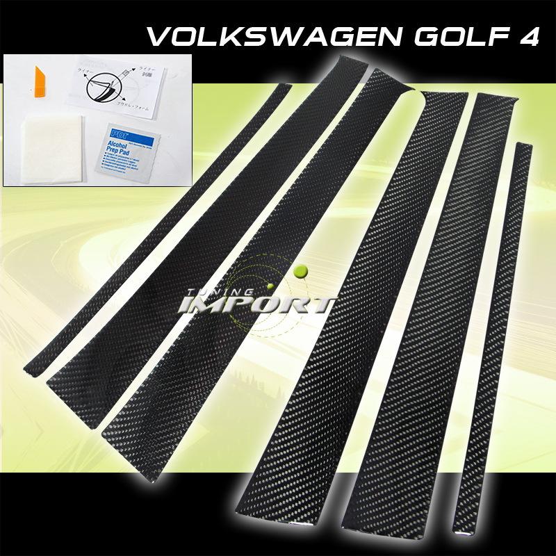 99-05 volkswagen golf iv gl gls carbon fiber style door trim pillar 6pcs combo