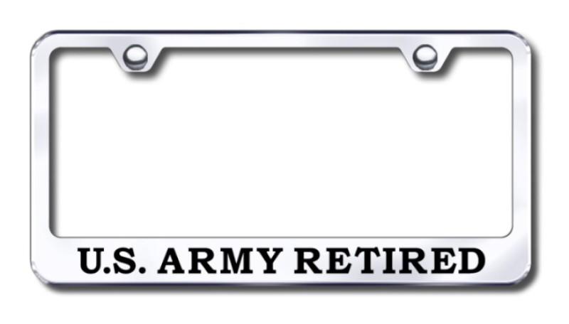 U.s. army retired  engraved chrome license plate frame made in usa genuine