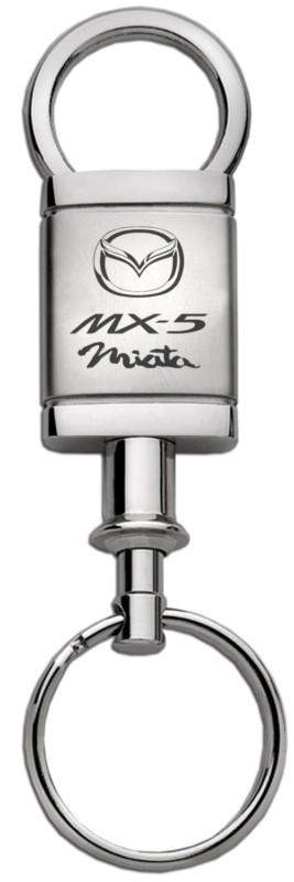 Mazda miata mx5 satin-chrome valet keychain / key fob engraved in usa genuine