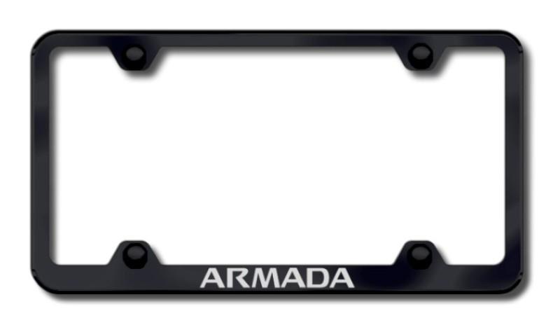 Nissan armada wide body laser etched license plate frame -black made in usa gen