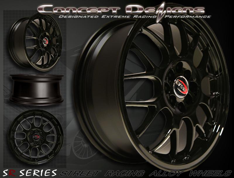 17" evoke™ m5 wheel rims universal 8h/4 lug gloss black
