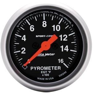 Autometer 2-1/16in. e.g.t. pyrometer 0-1600 f; sport-comp
