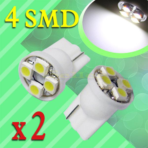 2pcs t10 4 smd license plate pure white 194 w5w 4 led car light bulb lamp