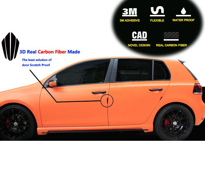 4pcs real carbon fiber car door guards anti scratch bumper for toyota ford lexus