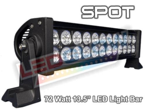 13.5" 72 watt led off road lighting spot light bar 24 x 3 watt leds jeep 4x4