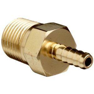 Brass fitting 1/4" hose barb x 1/4" npt - solid brass- hose barb x male pipe 