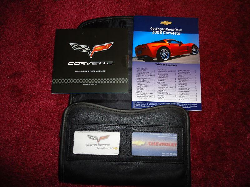 2008 chevrolet c6 corvette oem leather manual pouch brochures video 08 09 10 11